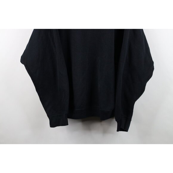 Vintage 80s 90s Streetwear Mens XL Distressed Blank Gusset Sweatshirt Black USA - Picture 3 of 12